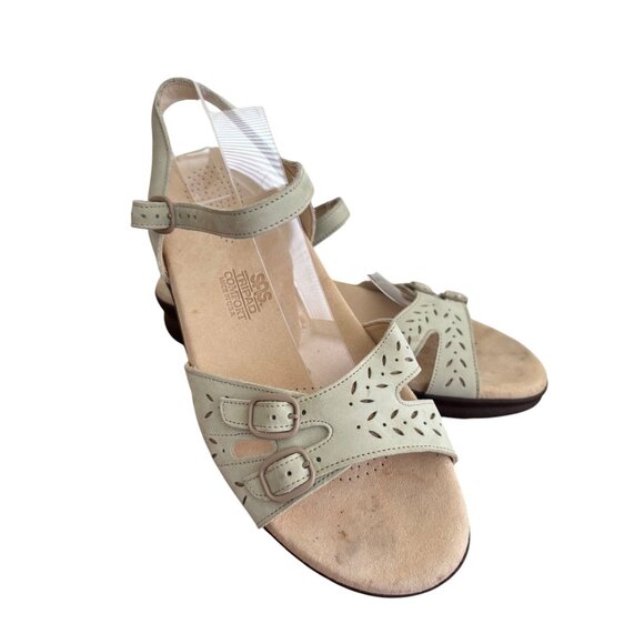 SAS Duo Quarter Strap Sandals Sage Leather Adjustable Buckles Womens Size 9 - Picture 10 of 14